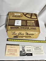 Original Kalart Editor Viewer Eight box with graphics and product labeling visible, tape measure showing scale.