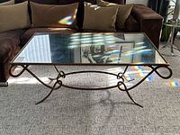 Front overall view of coffee table in room