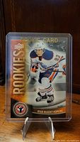 Front view of Ryan Nugent-Hopkins rookie card displayed in protective plastic case.
