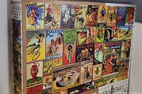 Box showing full image of vintage bicycle advertisements collage and 2000 piece count.