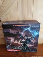 Front of the boxed game showing detailed fantasy artwork featuring a character and a large bird with lightning effects. Box indicates game is for 1 to 5 players.
