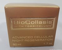 Front of the box showing product name: BioCollasis Advanced Cellular Night Regeneration 50 ml