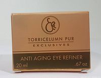Front view of the boxed Elizabeth Grant Torricelumn Pur Anti Aging Eye Refiner with product name and size visible on the front.