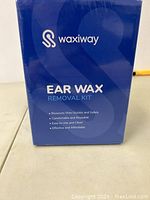 Front of Waxiway ear wax removal kit box showing brand, product name, and key features.