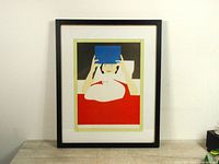 Full view of the framed art print showing black wood frame, double mat, and overall presentation