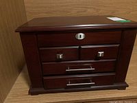 front view of closed jewelry box