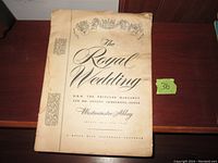 Front cover of vintage Daily Mail royal wedding magazine showing title and decorative royal crest.