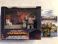 Boxed Minecraft Dungeons Redstone Monstrosity Mangle figure showing front window view