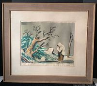 Full view of the framed lithograph showing composition and framing condition.