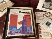 Photo of Scott Canada stamp album in original box with distinctive colorful cover art