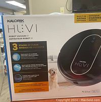 Front of boxed Kalorik Huvi R1 packaging showing brand name, model and key features