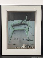 Full view of the large framed lithograph titled Song of Songs I, 16 by Paul Wunderlich from 1970. Shows entire artwork and frame.