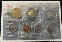 Front side of the sealed 1998 Canadian uncirculated coin set plastic holder showing multiple coins including $2, $1, 50c, 25c, 10c, 5c, and 1c denominations.
