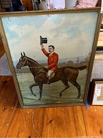 Front view of hand-painted equestrian panel