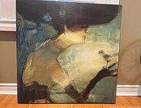 Full view of the gallery stretched canvas print showing the woman and bird composition.