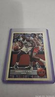Front view of the Shaquille O'Neal 1992 rookie card in protective sleeve.
