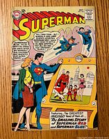 Front cover of Superman comic book issue #162 showing colorful Superman and Lana Lang illustration with text bubbles and story title.