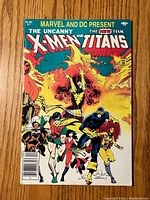 Front cover showing colorful superhero artwork and comic title