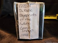 Front view of the sealed pack showing label 'Vincent Difate Blueprints of the Future Comic Images 1994' handwritten on paper attached to the pack.