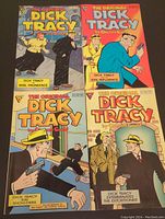 Four Dick Tracy comics from 1991, showing colorful cover art and issue titles.