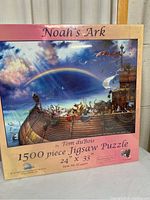 Front of the sealed Noah's Ark jigsaw puzzle box showing box artwork and details