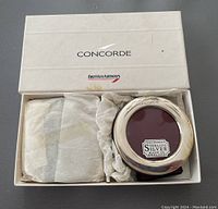 Boxed set of two British Airways Concorde souvenir sterling silver picture frames, one wrapped in original tissue paper.