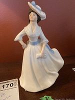 Front view of Royal Doulton HN 2397 Margaret figurine showing detailed dress, hat, and facial features