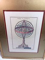 Close-up of the Sphere De Copernic framed art print showing the illustrated scientific sphere.