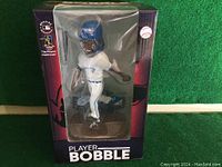 Vladimir Guerrero Jr. bobblehead in original box showing front view of packaging and bobblehead.
