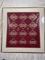 Full framed sheet showing the professionally mounted and framed stamp sheet with multiple pairs of Year of the Tiger stamps arranged symmetrically.
