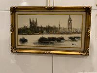 Front view of framed painting showing full artwork and frame