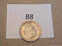 Front side of 1921 Morgan Dollar showing Liberty head and date