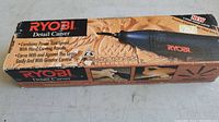 Box of Ryobi Detail Carver showing branding and product features.
