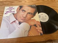 Front cover of The Magic of Zamfir vinyl record showing close-up portrait and title.