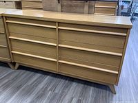 Front view of six-drawer dresser