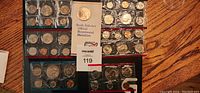Coins sets including 1977, 1980, 1981 in sealed plastic holders along with a South Dakota Bicentennial Medallion sleeve