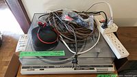 Technics SL-D30 turntable with cables and power strip