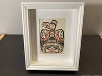 Front view of framed 'Children of the Raven' print by Bill Reid.