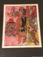 Close-up of lithograph showing entire image with printed title at bottom