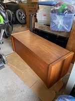 Chest closed, showing exterior shape and finish