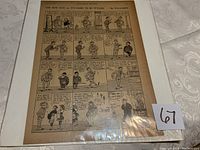 Photo of a single newspaper comic page titled 'The New Suit, or It's Hard to Be Stylish' by Wallgren, showing multiple illustrated panels with characters and speech bubbles.