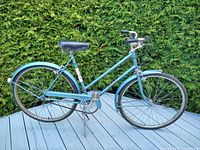 Full side profile of the Raleigh women's bicycle showing frame, wheels, saddle, pedals, and handlebars.