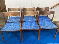 Group view of all six chairs arranged in two rows
