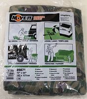Front label image showing Move-It Premier Series branding and uses including automotive, leisure, moving, and protection. Dimension 72" x 54" (183 x 137 cm) stated. Quilted reversible blanket fill cotton and synthetic.