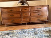 Front view of full dresser showing nine drawers