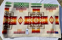 Folded blanket laid flat showing overall pattern and colors