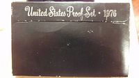 Black outer cardboard box with 'United States Proof Set 1976' printed on top in white.