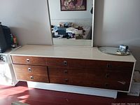Dresser front view with mirror on top