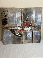 Front view of the abstract oil painting showing the full artwork and canvas condition.