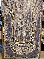 Front view of the enamel abstract artwork showing full textured composition and colors.